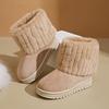 Children's Warm Snow Boots Plush Neckline Soft Non-slip Round Head Medium Tube One Pedal Autumn and Winter Velvet Cotton Shoes