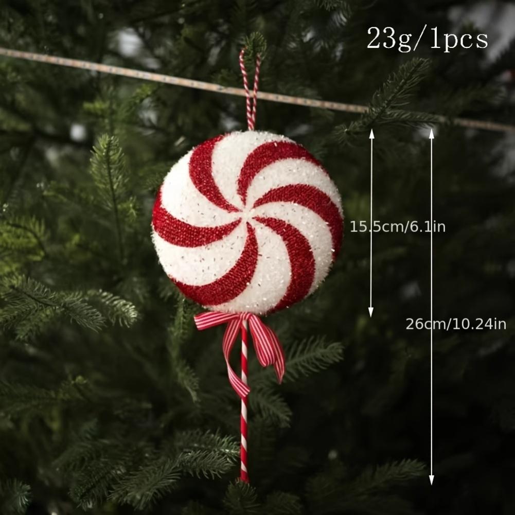 YAFEX Rot-Weißer Riesiger Glitzernder Lutscher Weihnachtsbaum Hängedekoration 2025 Heißer Verkauf Marke. Neu und hochwertig