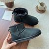 Snow boots women's fur integrated short tube snow cotton flat-bottomed wool velvet thermal cotton shoes winter