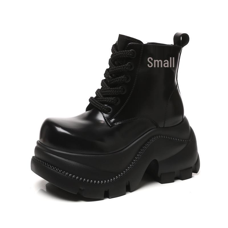 Women's Autumn 2025 Thick-Soled Hidden Heel Martin Boots - Slimming Ankle Design with Soft Sole