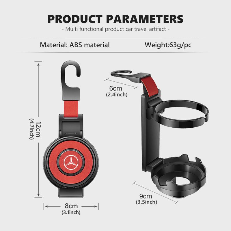 MGS2 For Benz Cup Holders Car Hooks Multifunctional Seat Back Phone Cup Holder Accessories AMG Exclusive W204 W222 W205 W203 W213