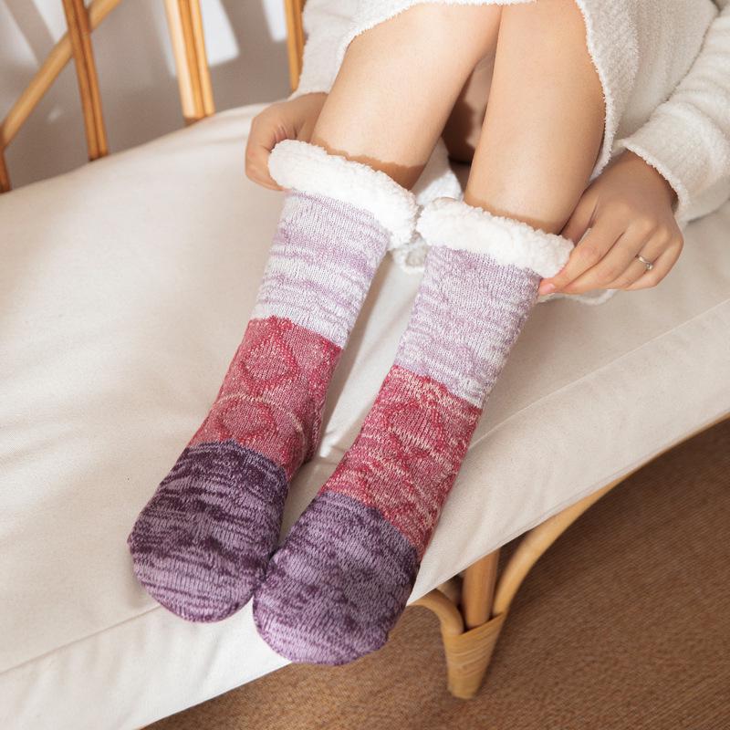 Cozy Lamb Wool Floor Socks: Thickened Carpet Socks for Children and Adults, Perfect for Home, Sleep, Postpartum, and Snow Days.