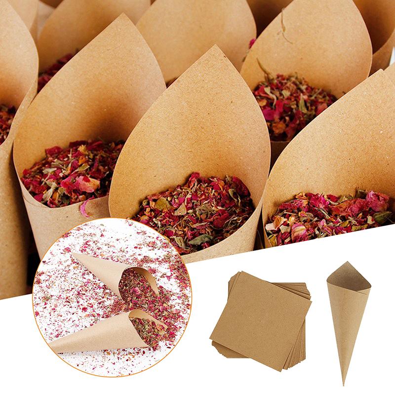Konfetti-Kegel Halter Aus Kraftpapier – Für Hochzeitsdekoration, 30 Löcher, Mit Trockenblumen-Konfetti