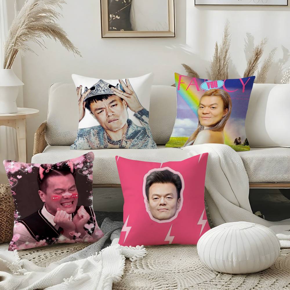 Funny J-Jyp Meme Pillow Case Office Sofa Dorm Chair Back Short Plush Double-Sided Printing Home Cushion Cover