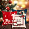 Throw Pillow Cover Christmas Elements Printing Pillowcase Decoration Polyester Washable Sofa Pillowslip