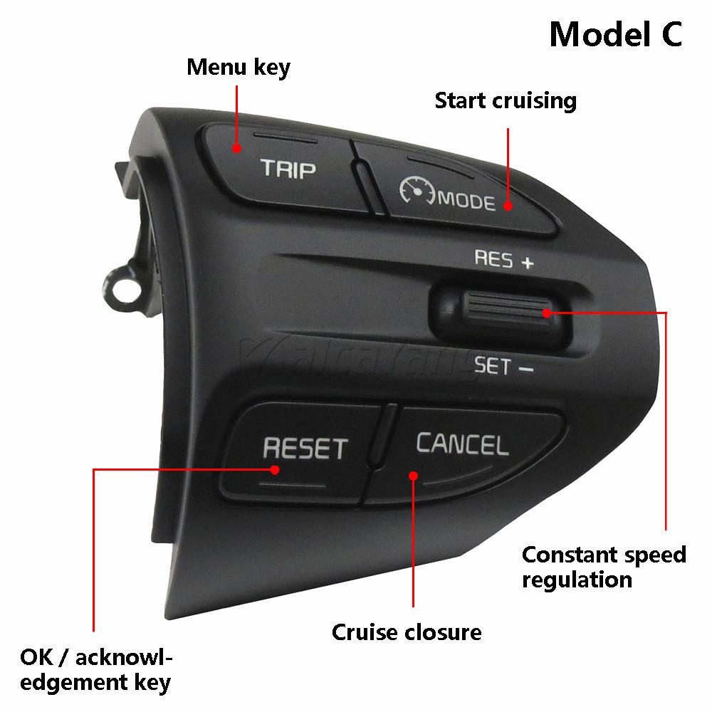 For KIA K2 RIO IKSLAIN AUGUST X-LINE LUXE RED LINE Steering Wheel Cruise Control Button Bluetooth Audio Phone Volume Switch Car