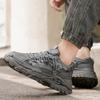 Men Leather Chunky Dad Sneakers, Breathable Fashion Student Work Casual Athletic Shoes