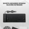 84 Keys Spanish USB Wired Silicone Keyboard Foldable Soft Silicone Waterproof Dustproof Keyboard for Desktop Computer