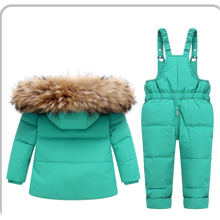 Children's Down Jacket Suit 1-6 Years Old Thickened Ski Suit Two-piece Suit