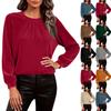 Damen Klassischer Rundhals Lässige Oberteile Langarmshirts Tops