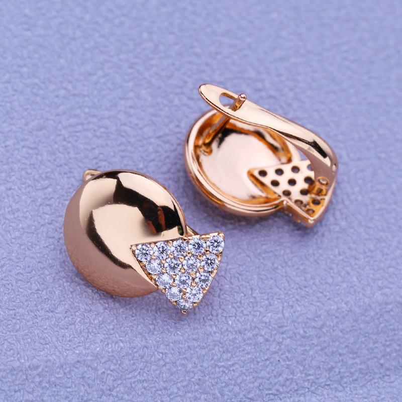 MINTHA Clip Earrings Trendy Rose Gold Color Wedding Daily Fashion Jewelry Geometry Cubic Zirconia Round Earrings For Women Bridal Earrings
