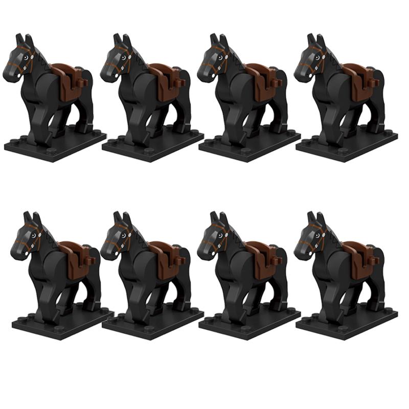 MOC Medieval Military Building Blocks Cavalry Regiment Knight Horse Animal Accessories Set Mini Bricks Buy Goods Boy Toy Gift