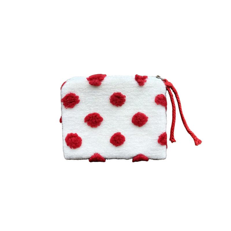 Cute Women Makeup Mini Bag Korean plush cute Portable Coin Purse Small Pouch Handbag Kawaii Female Cosmetic Storage Zipper Bag