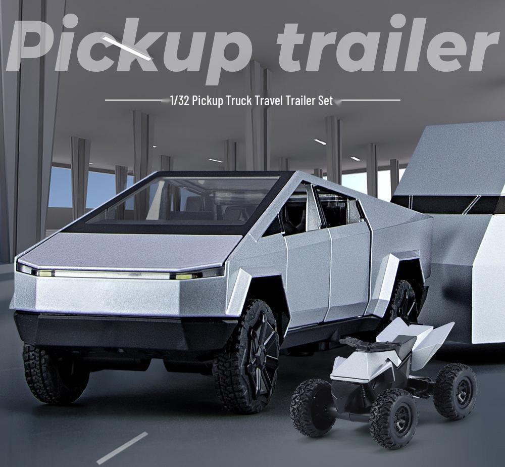 1:32 Tesla Cybertruck RV Alloy Model with Sound & Light – Toy Gift for Boys