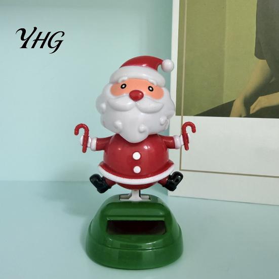 Auto Shaking Head Figures Solar Powered Dancing Car Ornament, Creative Dashboard Christmas Cartoon Figure for Gifts Friends Interior Decoration, Cute
