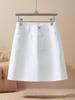 Women's A-line High Waist White Denim Summer Skirt - 2026 New Slimming Short Style