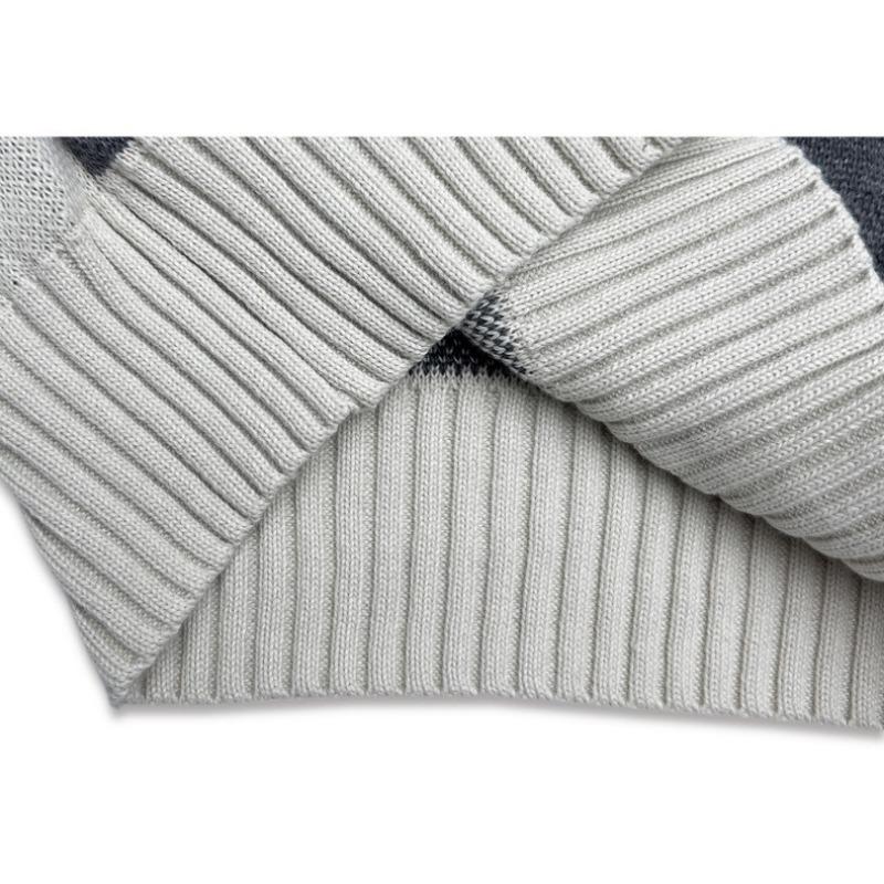 Men's Pullover Long Sleeve Knitted Autumn and Winter Casual Printed Hooded Sweater Top