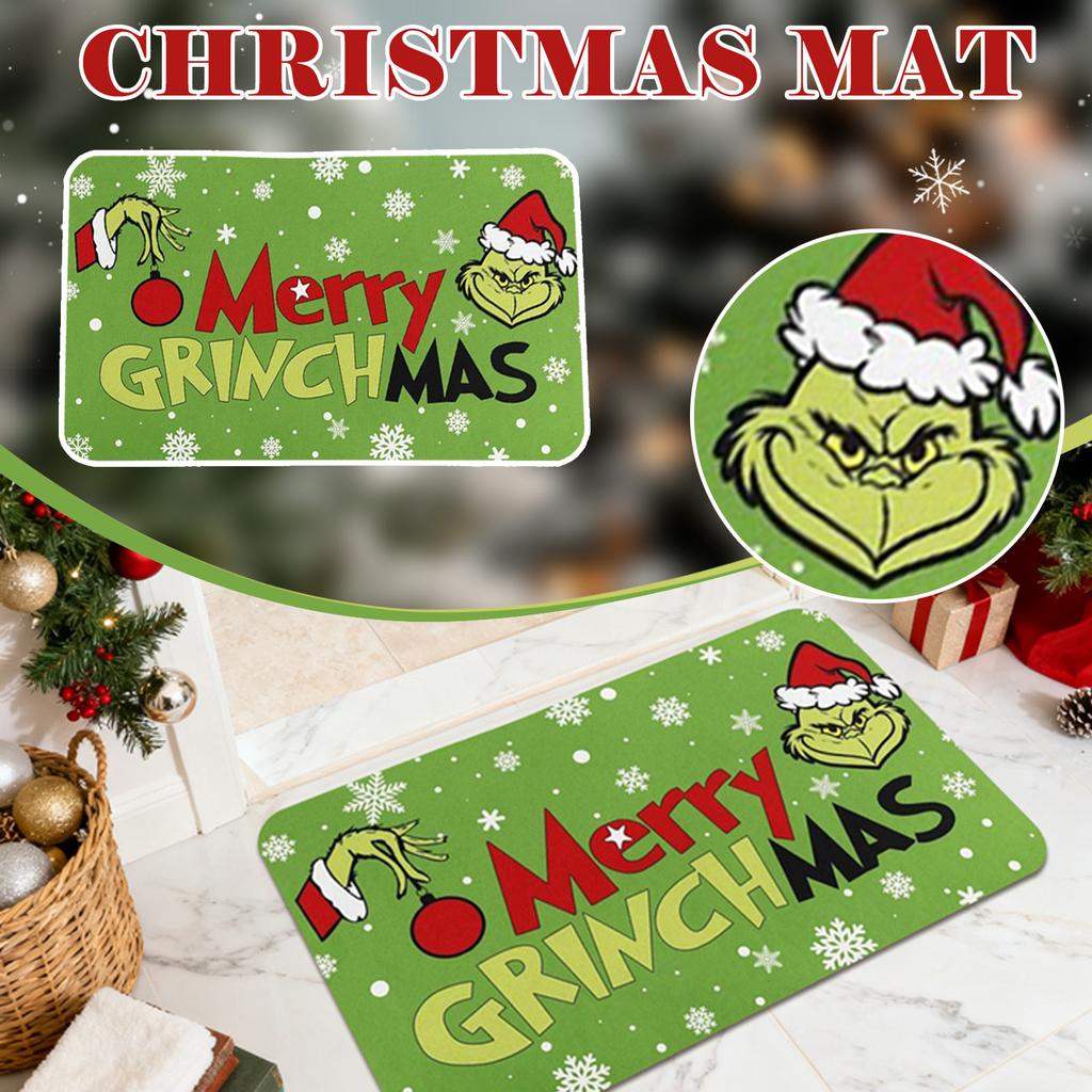 Frohe Weihnachten Badematte Badezimmerteppich für Kinder Nicht-Absorbierend Waschbar Bettvorleger Schlafzimmerdeko Eingangstürmatte für Zimmer
