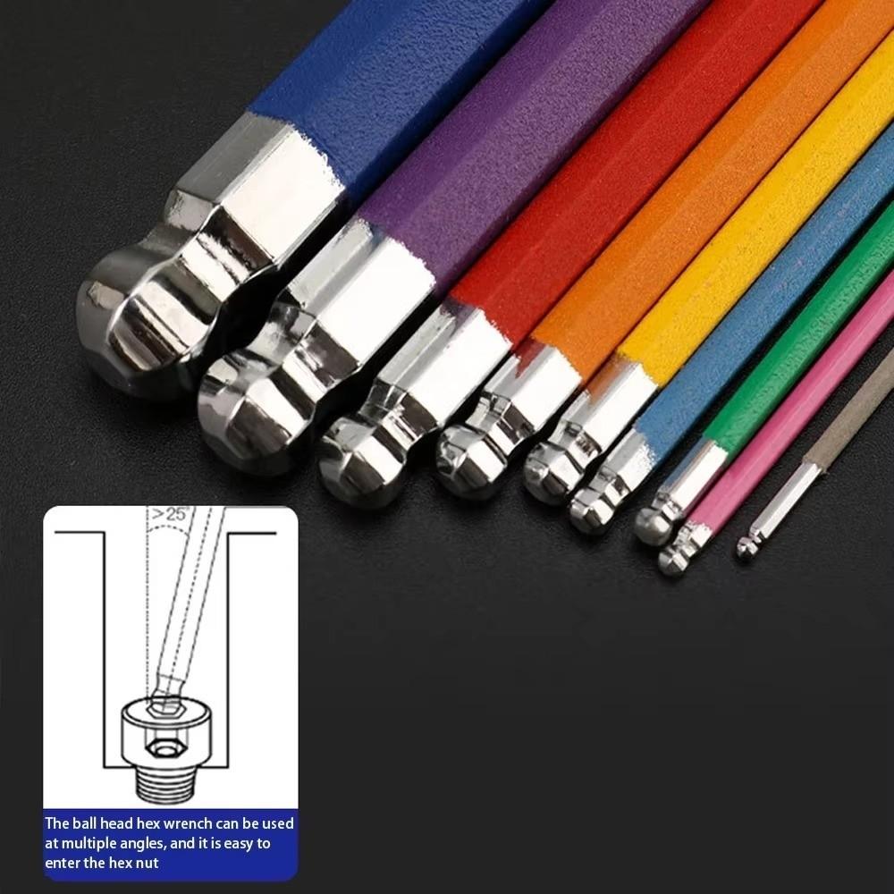 Precision Allen Wrench Set 1.5mm To 10mm Hexagon Spanner Set Heavy Duty L Wrench Kit For Machinery