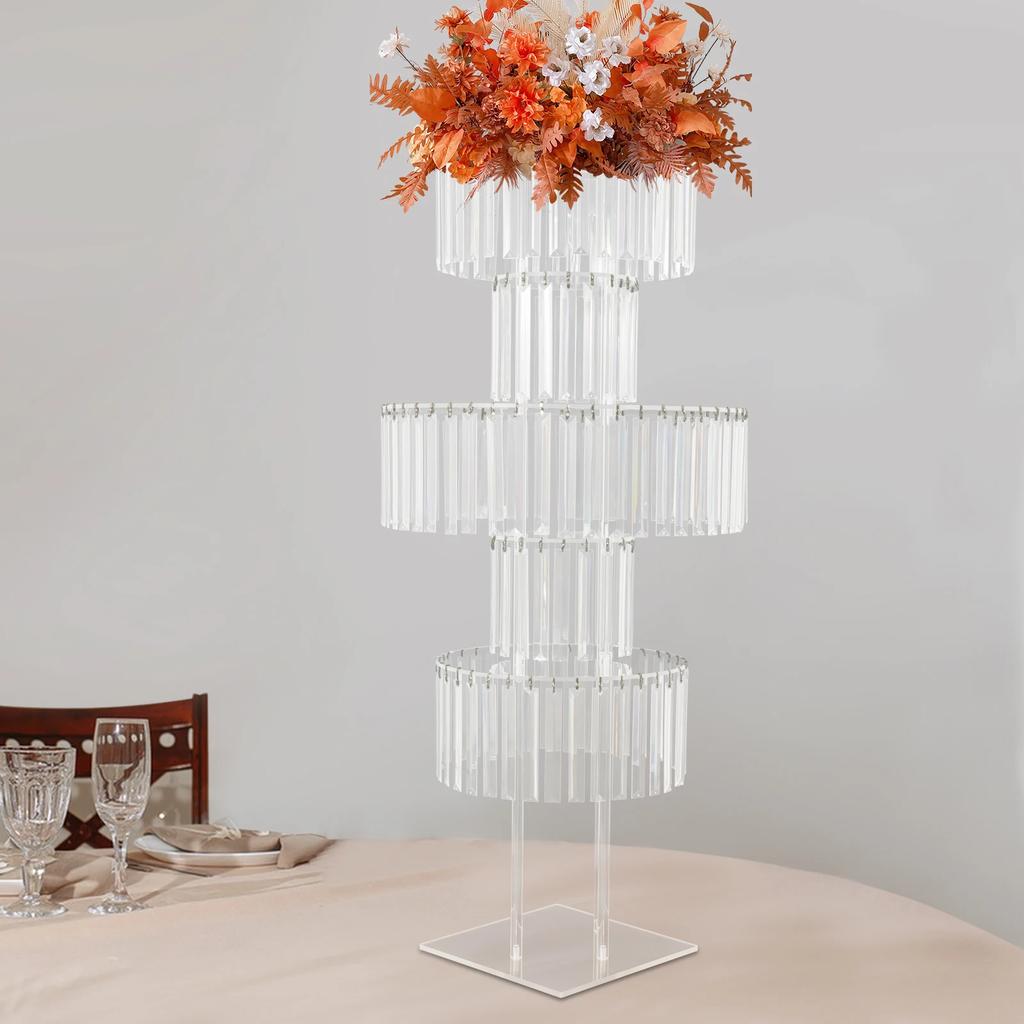Femvånings bröllopsblomsterställ, kristallblomsterställ, bröllopsdekorativt blomsterställ