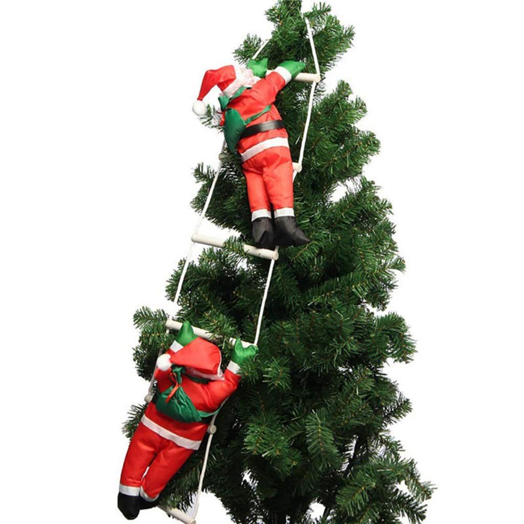 Christmas Santa Claus Climbing Ladder Doll Christmas Tree Hanging Decoration Indoor Door Wall Xmas Pendant New Year Gifts
