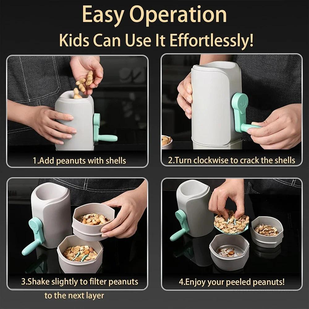 Mini Hand Crank for Kitchen Manual Peanut Sheller Chestnut Cutter Sheller Hand Cranked Pecan Walnut Opening Gadgets Pecan Peeler