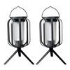 1/2Pcs Solar USB Rechargeable Lantern IP65 Waterproof Flickering Flame Hanging Lantern 2 Modes Outdoor Garden Patio Camping Light