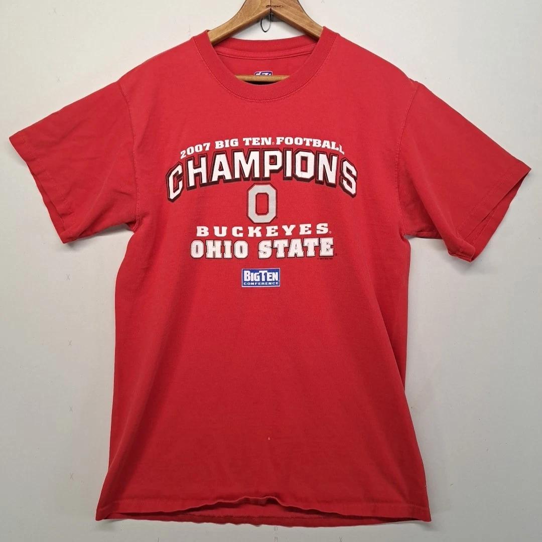 

Винтажная футболка Университета штата Огайо Buckeyes 2007 Чемпионы Big Ten Красная Средняя XL