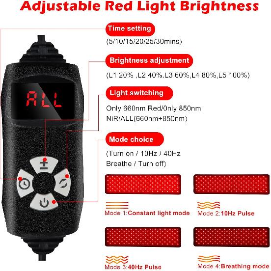 Red Light Therapy for Body,Relieve Body Pain and Muscle Fatigue,Retractable Red Light Therapy Belt, Portable Infrared Light Therapy Device At Home