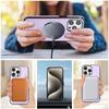 For iPhone 13 Pro Max Case Magnetic Kickstand PU Leather Coated PC + TPU Phone Cover
