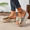 Women's Thick Sole Sandals Solid Color Versatile Bow High Quality Platform