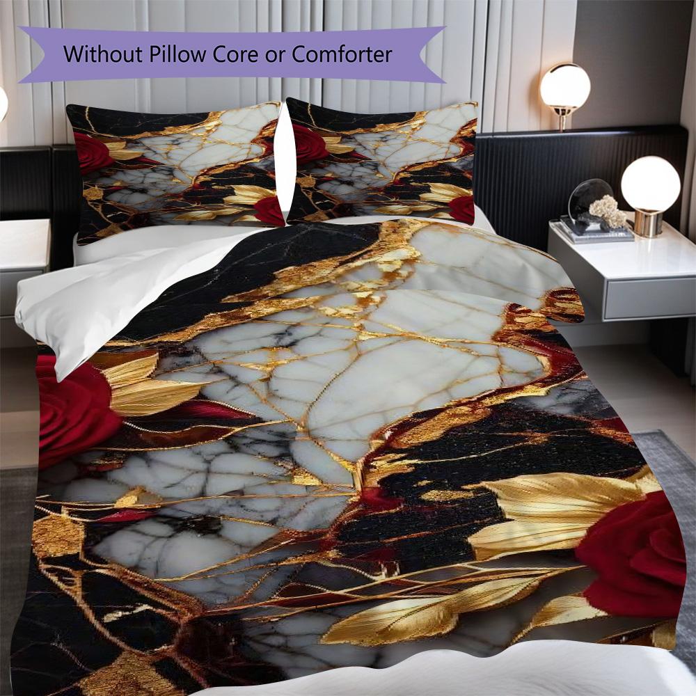 

1PC Rose pattern Bedding Quilt Set Quilt Cover Pillowcase Home Decoration Birthday Gift (1 * duvet cover + 26 * pillowcase, without core) 135x200cm