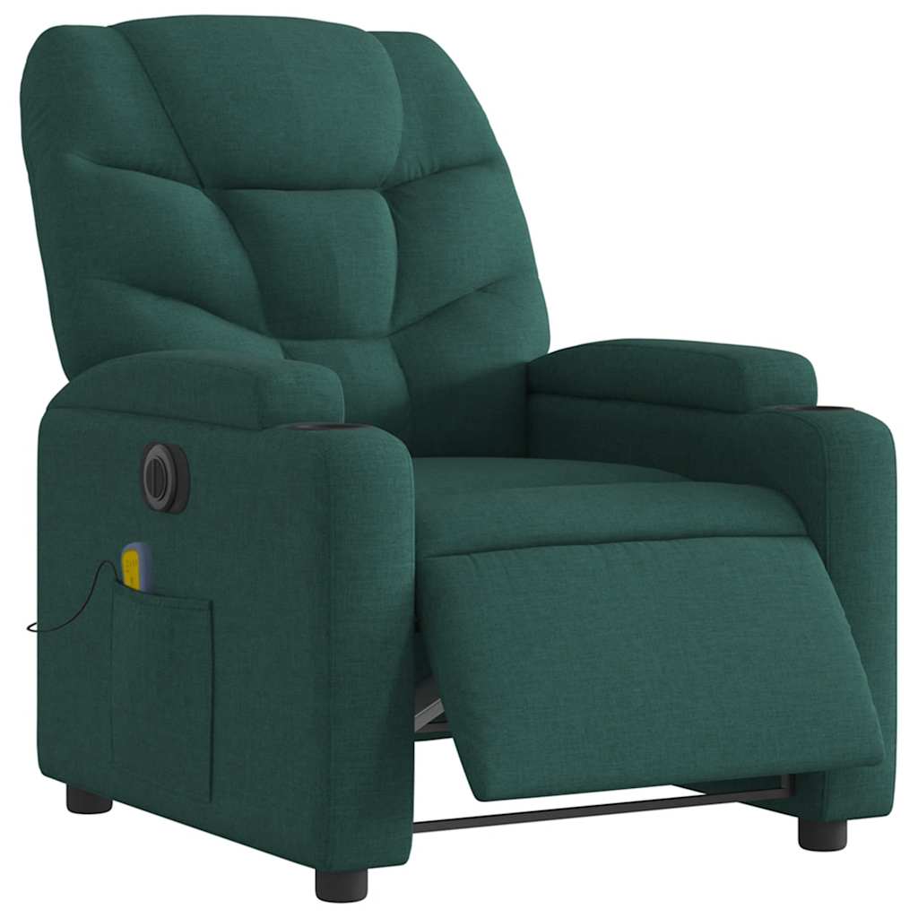 Electric Massage Chair Dark Green Fabric
