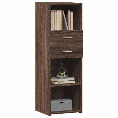 Highboard In Brown Oak Look 40 X 42.5 X 124 Cm Engineered Wood