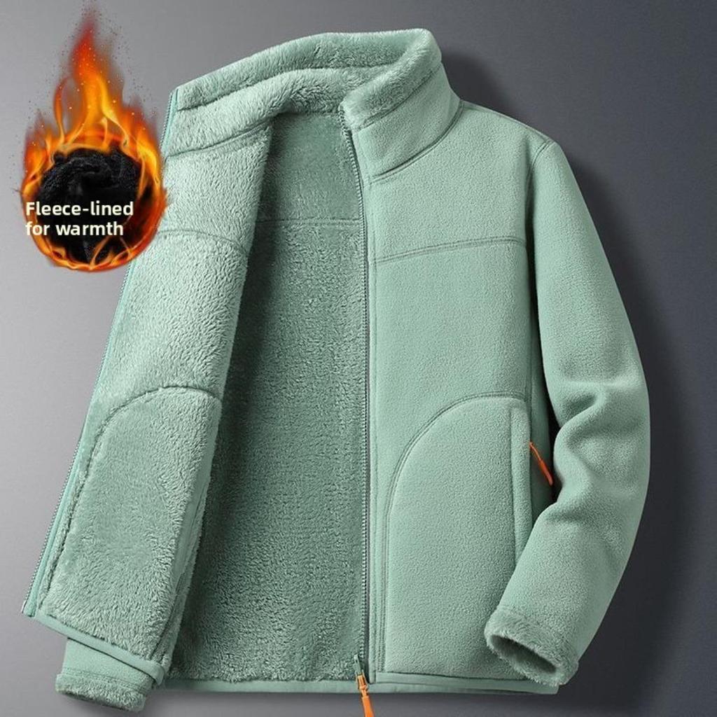 Couple Style Double-sided Coral Fleece Jacket for Both Men and Women, Winter Cotton Jacket for Warmth, Outerwear for Both Inside and Outside, Top