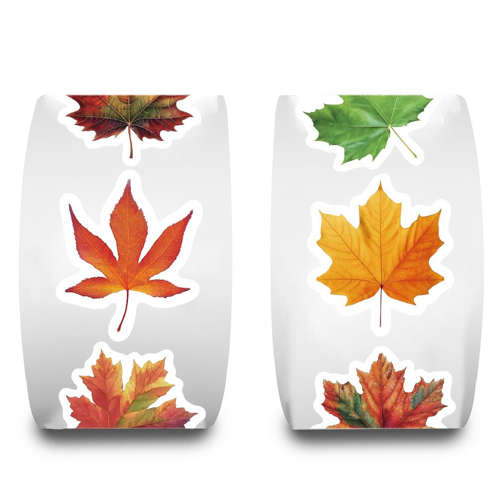 500PCS Maple Leaves Roll Stickers Gift Decorative DIY Phone Scrapbooking Bottles Waterproof Room Modern Home Sealing Stickers