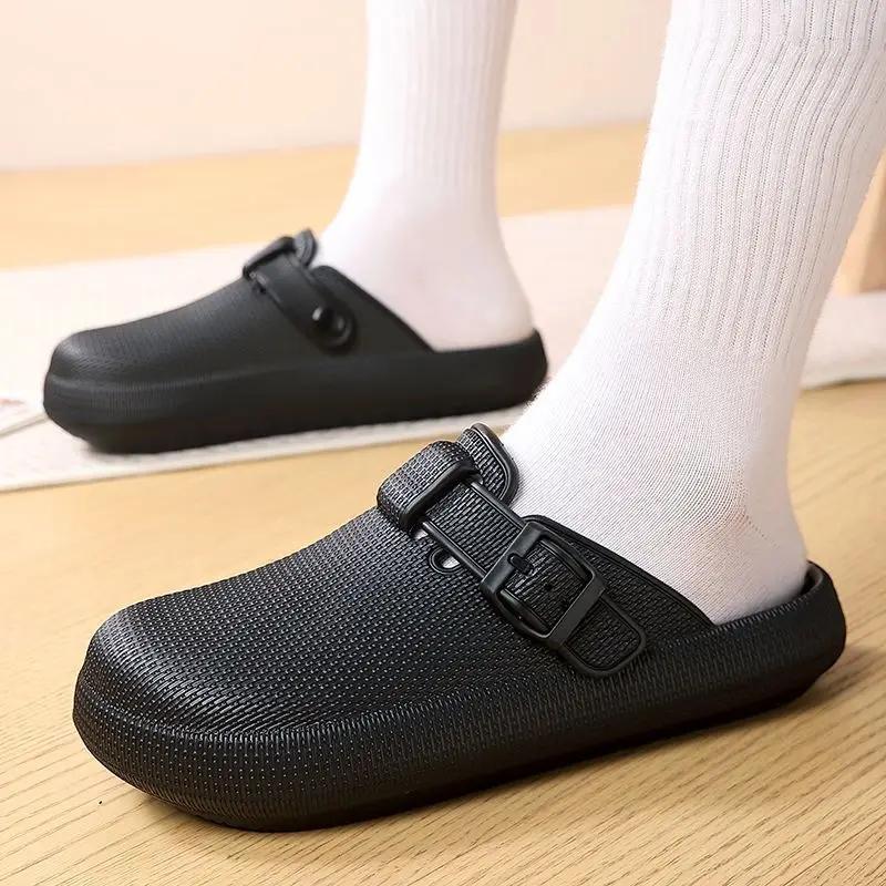Fashion Men's Shoe Platform Mules Half Beach Slides Fun Eva Low Price Clappers 2025 Designer Luxury Trend Casual Original Male Slipper