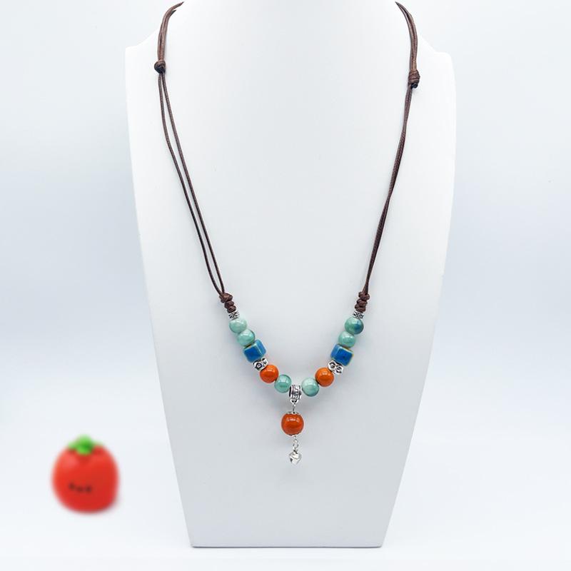 Accessories, Jewelry, Woven Beaded Sweater Chain, Ceramic Necklace, Female Niche Feeling Does Not Fade