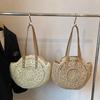 Round Straw Bag Women's Shoulder Beach Bag