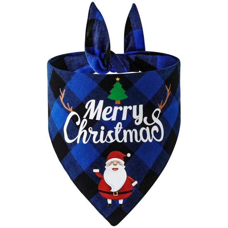 Christmas Wrapped Pet Small Medium and Large Dogs Cats Teddy Triangle Towel Mouth Scarf