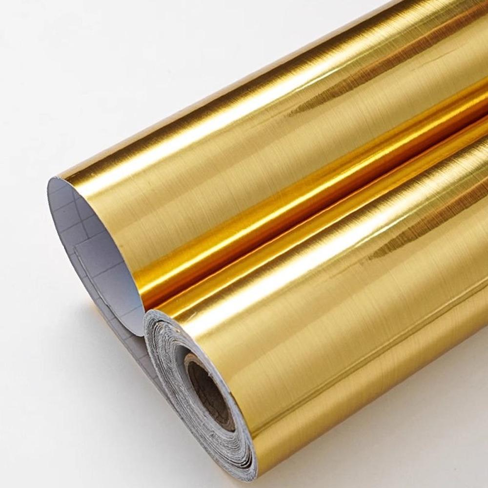 

40см Самоклеящаяся Золотистая Нержавеющая Матовая Контактная Бумага, Обои Peel Stick, Съемные Наклейки на Стену Для ХолодильникаМебели 40cmx10m