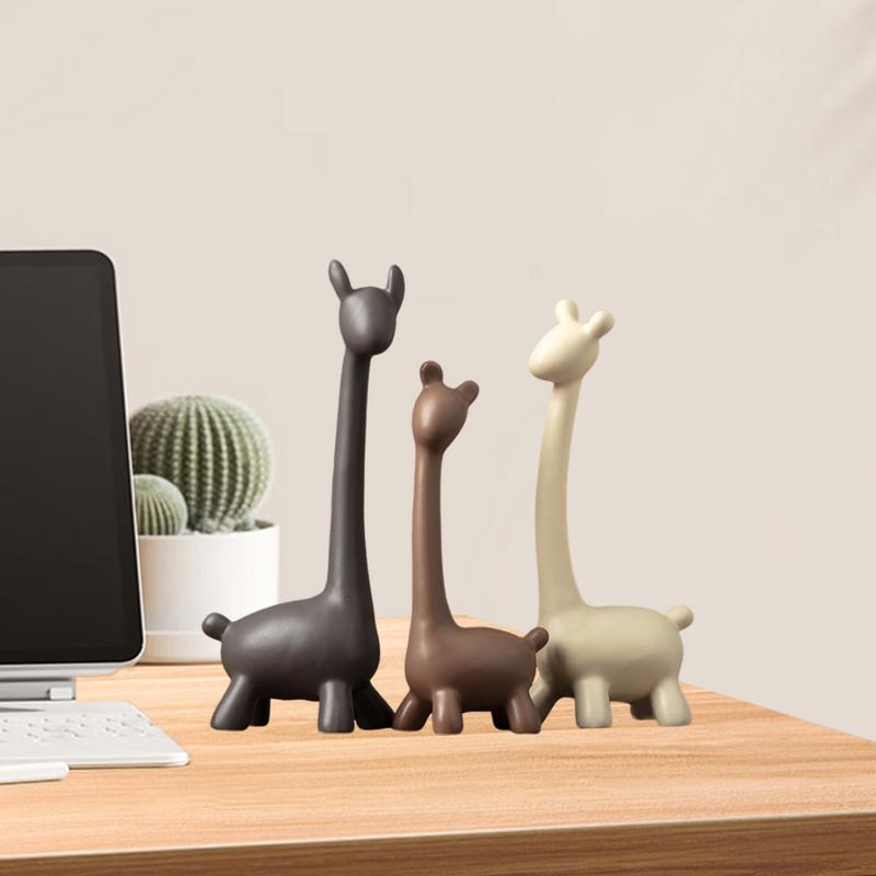 Family Of Three Figurine 3PCS Creative Ceramic Animal Sculpture Art Figurines For Family Lovely Home Accessories For Living Room