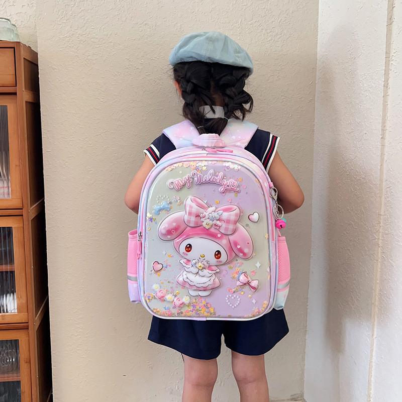 Kuromi Melody Mermaid Backpack For Girls With Durable Nylon And Air Cushion Straps For Education