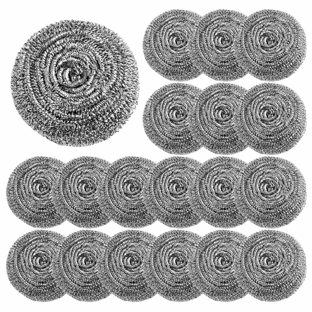 20Pcs 410 Stainless Steel Cleaning Cloths 31x31cm, Heavy Duty Scouring Pads for Kitchen Grease Removal