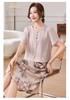 Elegant Summer Chiffon Floral Dress for Petite Middle-Aged and Elderly Women