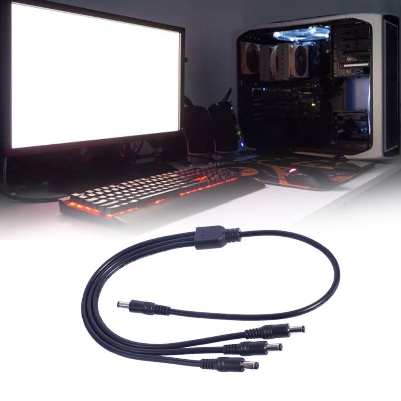 DC5521 Splitter Cable 1 Male to 3 Male 5.5mmx 2.1mm Connectors Extension Cord for CCTV Camera Routers LED Light Bar