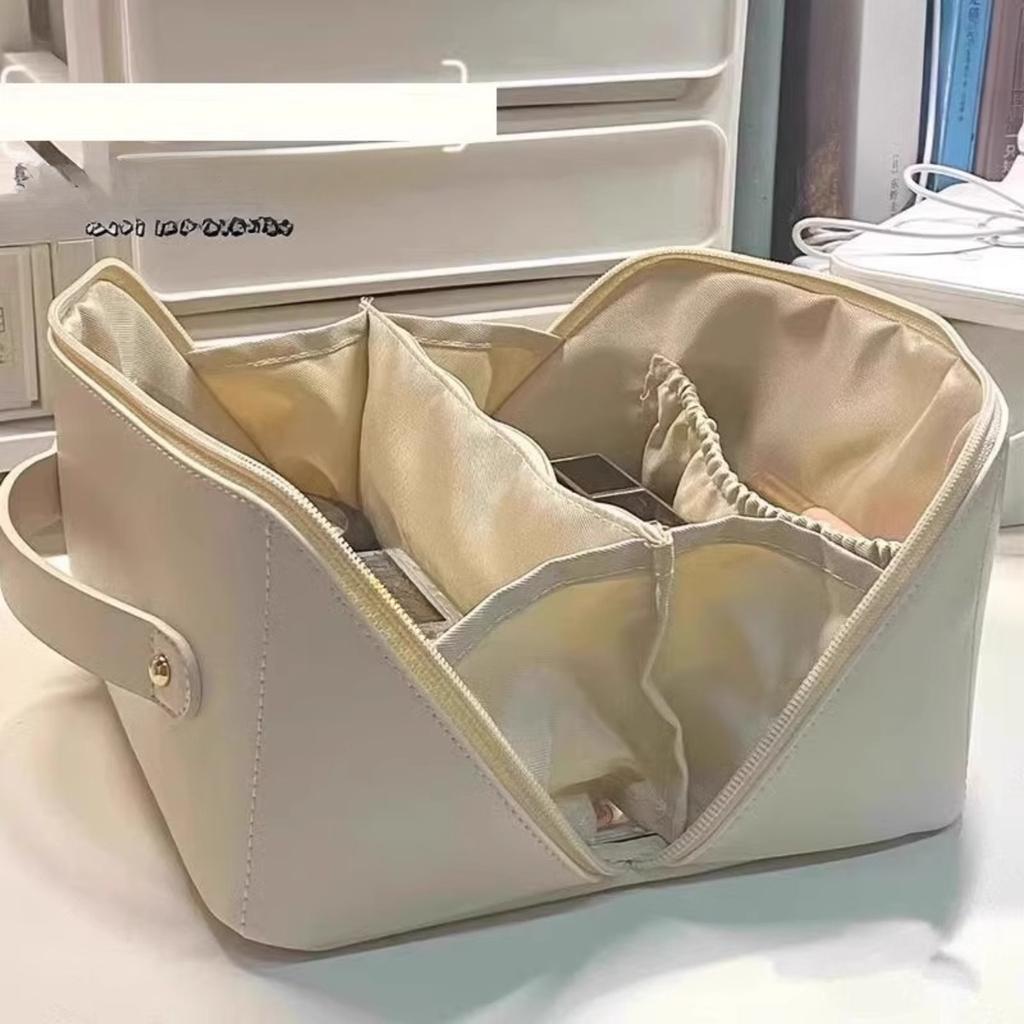 Bolsa Organizadora Multifuncional de Gran Capacidad con Apertura de Cremallera y Compartimentos de Almacenamiento Multicapa Incorporados, Bolsa de Maquillaje Organizadora, Bolsa para Artículos de Aseo, Bolsa de Almacenamiento