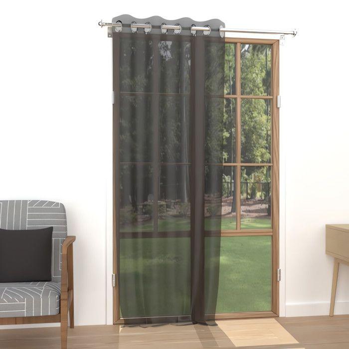 Voilage à oeillets 135x250 cm ALIX noir, par Soleil d'ocre