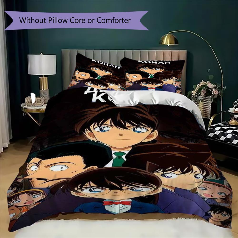Detective Conan Anime Mystery Characters Bedding 1 Duvet Cover 2 Pillowcase Without Core Without Core Soft And Comfortable