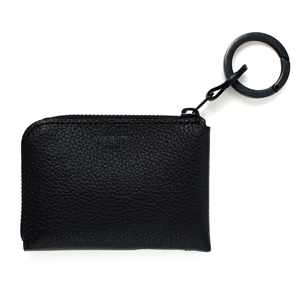 AGILITY Affa Zipper Mini Wallet Compact Wallet Extra Small Wallet Small Mini Leather Genuine Leather Water Repellent "Posh" L-shaped